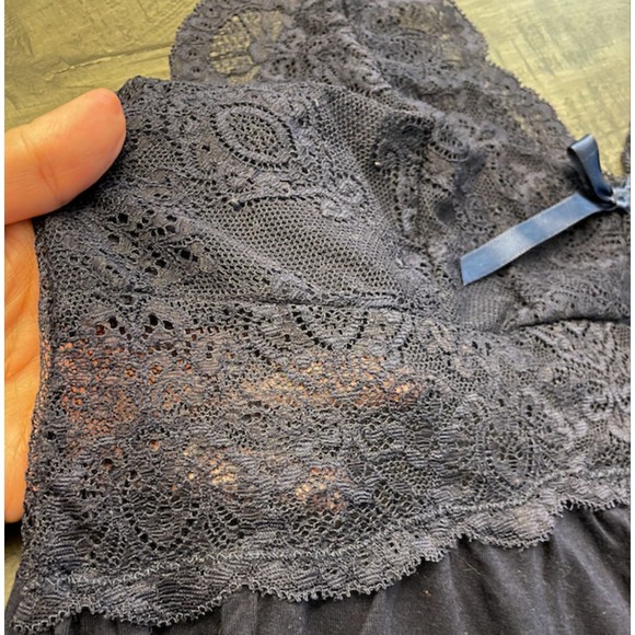 Navy Lace Trim Nightgown - New -Sz L - Picture 6 of 10